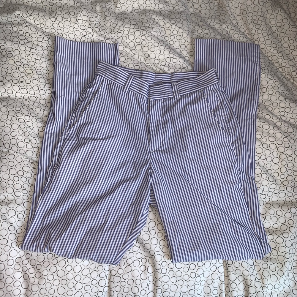 Blue & White Striped Tilden Pants